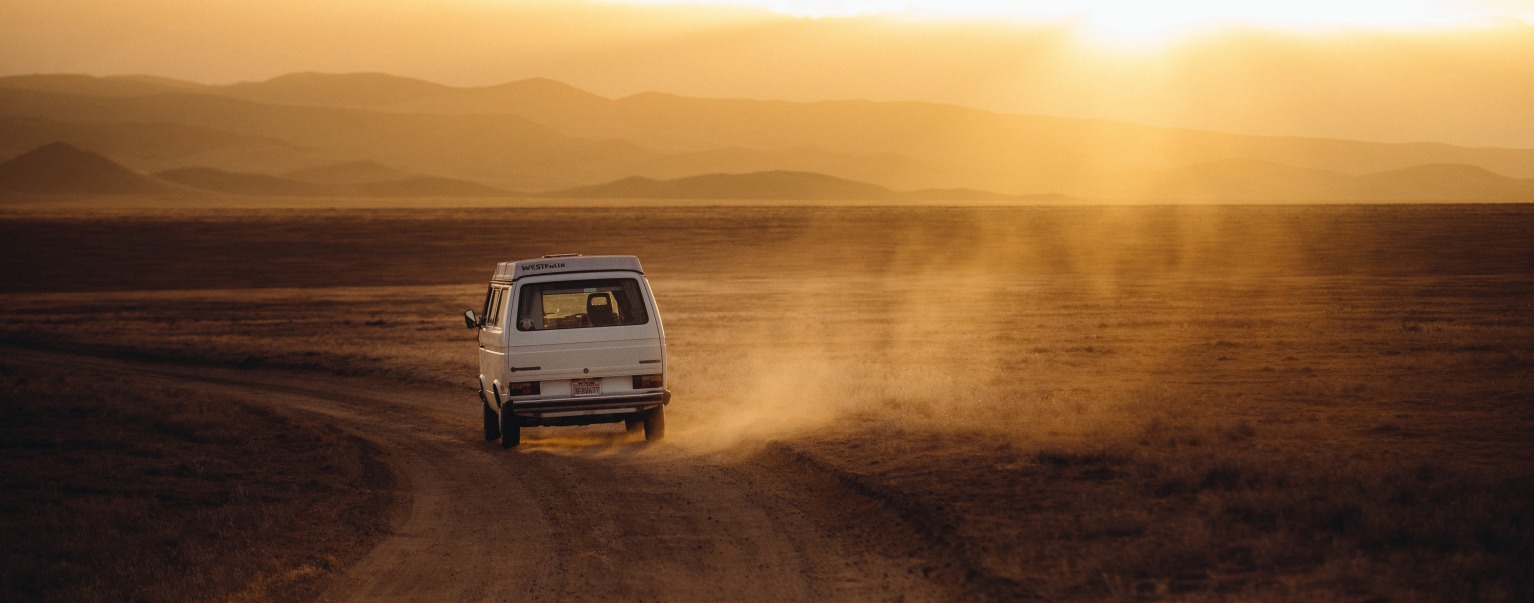 Driving through safari