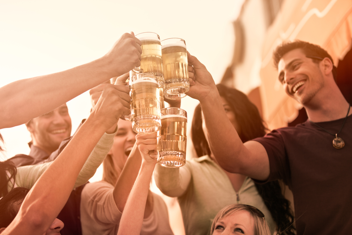 Friends having beer