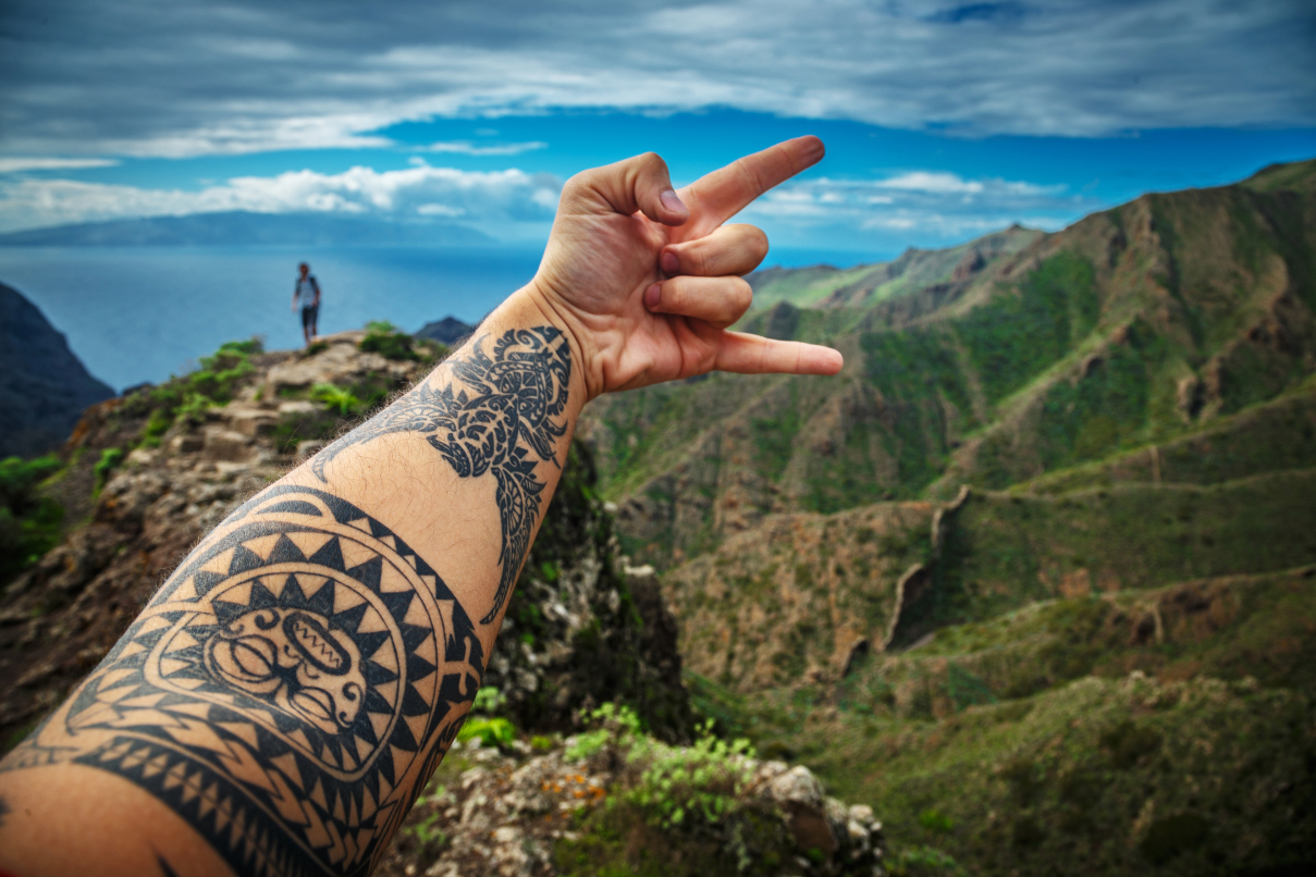 A man in the mountains