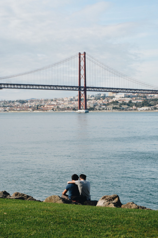 gay couple in lisbon honeymoon